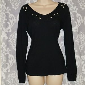 Lucky Brand Long Sleeve Black Shirt Size Medium